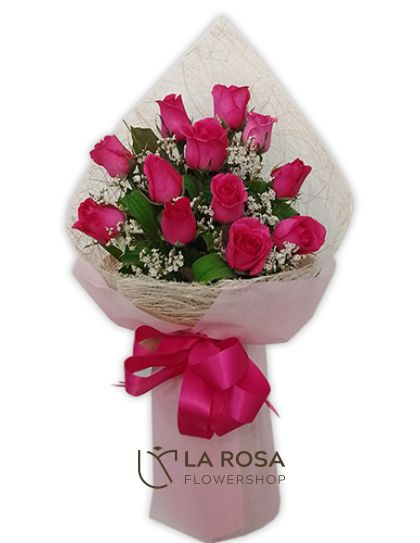 Bouquet of Pink - Roses Delivery by LaRosa Flower Shop Quezon City