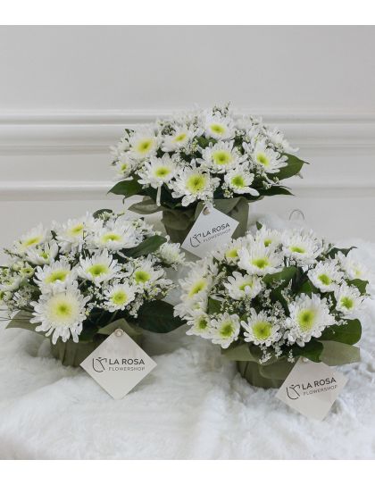 All Saints Day 01 Funeral Flowers Philippines | White Chrysanthemum Centerpiece | Funeral Flower Delivery