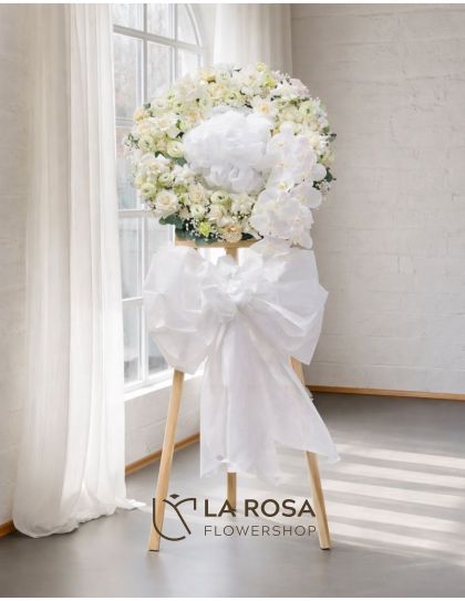 Ethereal White Funeral Flowers Philippines - White Sympathy Wreath  Funeral Flower Delivery