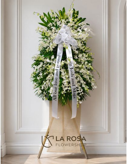 Flower Standy 07 Funeral Flowers Philippines - White Orchid Sympathy Flowers - Funeral Flower Delivery