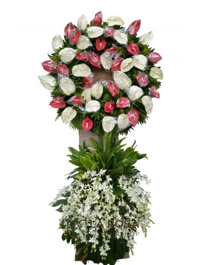 Flower Wreath 02 Funeral Flowers Philippines - White Sympathy Wreath Delivery