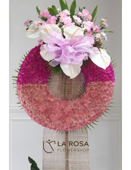 Flower Wreath 10 Funeral Flowers Philippines - Pink Sympathy Wreath - Funeral Flower Delivery