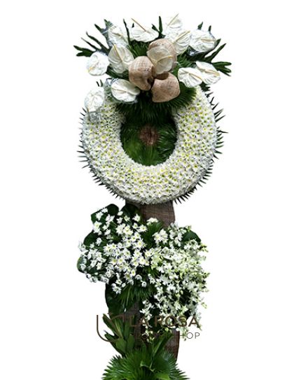 Flower Wreath 14 Funeral Flowers Philippines - White Sympathy Wreath - Funeral Flower Delivery