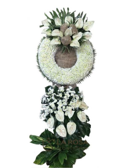 Flower Wreath 17 Funeral Flowers Philippines - White Sympathy Wreath - Funeral Flower Delivery