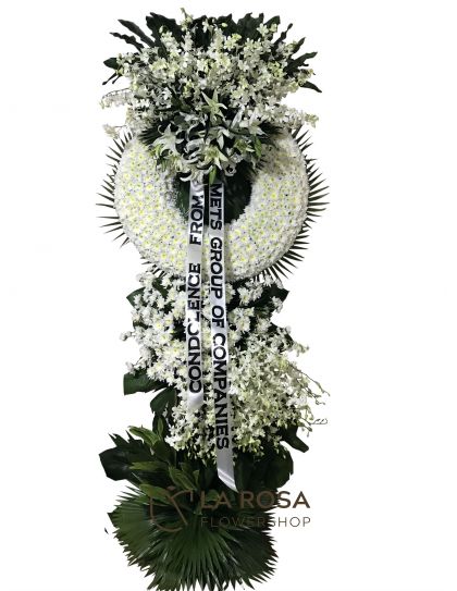 Flower Wreath 22 Funeral Flowers Philippines - White Sympathy Wreath - Funeral Flower Delivery