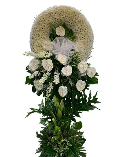 Flower Wreath 27 Funeral Flowers Philippines - White Sympathy Wreath - Funeral Flower Delivery
