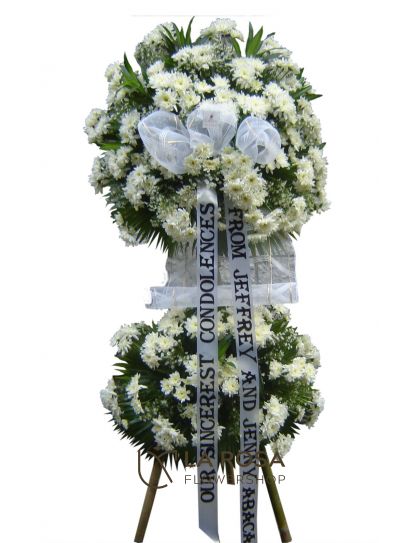 Funeral Elegant Flowers LRF-05 Philippines - White Sympathy Flowers - Funeral Flower Delivery