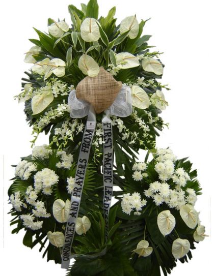 Funeral Flowers 11 Philippines | Orchid, Anthurium & Mum Sympathy Stand | Funeral Flower Delivery