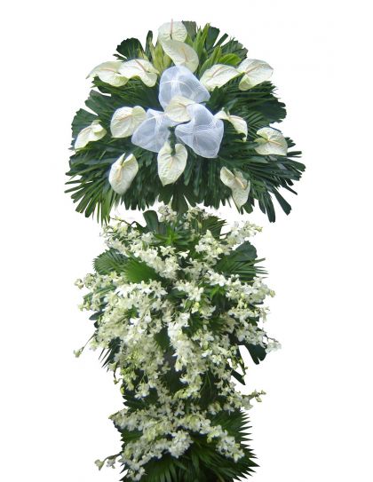 Funeral Flowers 14 Philippines - Orchid & Anthurium Sympathy Stand - Funeral Flower Delivery