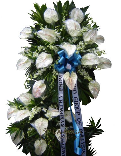 Funeral Flowers 17 Philippines - Orchid & Anthurium Sympathy Stand - Funeral Flower Delivery