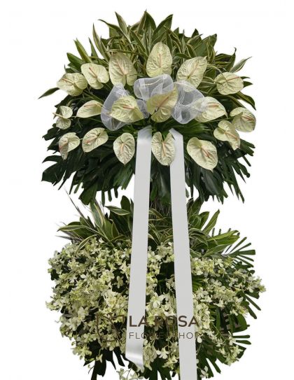 Funeral Flowers 24 Philippines - Orchid & Anthurium Sympathy Stand - Funeral Flower Delivery