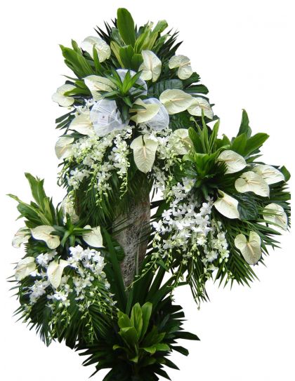 Funeral Flowers 27 Philippines - Orchid & Anthurium Sympathy Stand - Funeral Flower Delivery