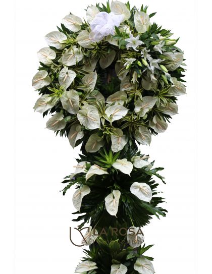 Funeral Flowers 46 Philippines - White Anthurium Sympathy Stand - Funeral Flower Delivery