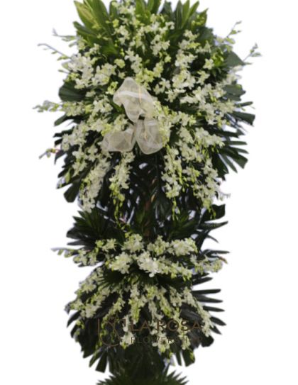 Funeral Flowers 57 Philippines - White Sympathy Flowers Stand - Funeral Flower Delivery