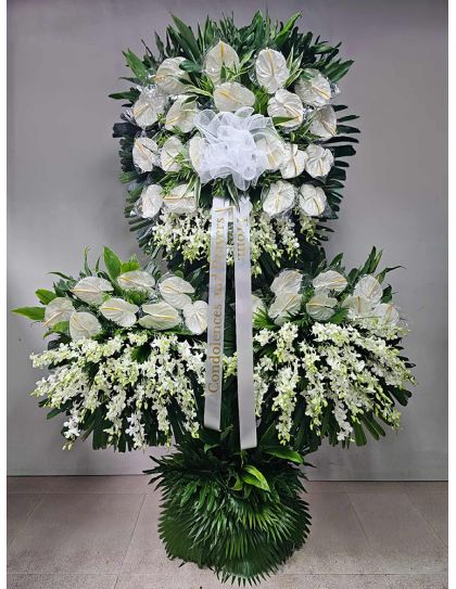 Funeral Flowers 59 Philippines - Orchid & Anthurium Sympathy Stand - Funeral Flower Delivery