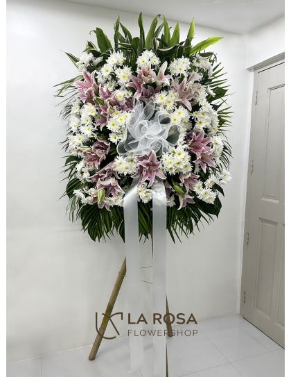 Funeral Flowers 65 – Stargazer Lilies and Mums | Funeral Flowers Philippines