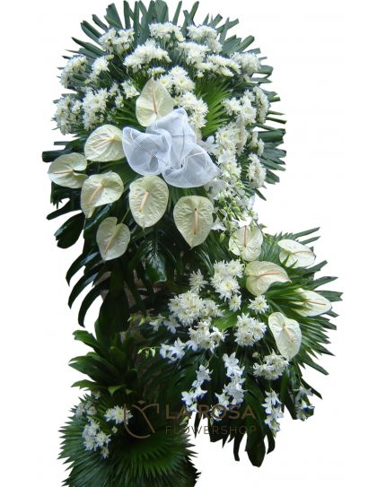 Funeral Flowers 75 Philippines - White Sympathy Flowers Stand - Funeral Flower Delivery