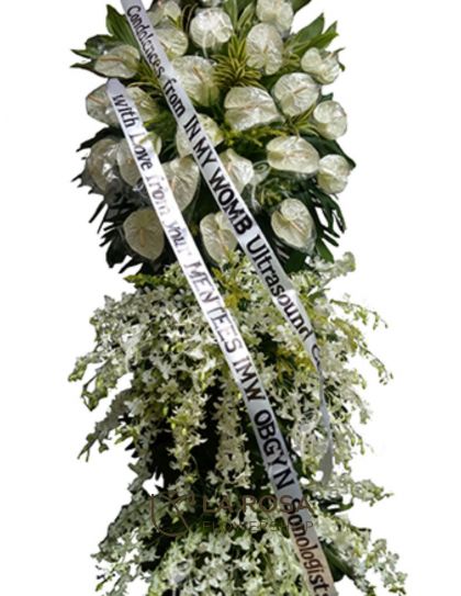 Funeral Flowers 83 Philippines - Orchid & Anthurium Sympathy Stand - Funeral Flower Delivery