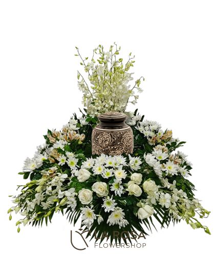 Urn Flower Arrangement 02 – Funeral Flowers Philippines | Sympathy Flower Delivery