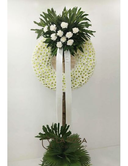 Funeral Wreath 10 Funeral Flowers Philippines - White Sympathy Wreath - Funeral Flower Delivery