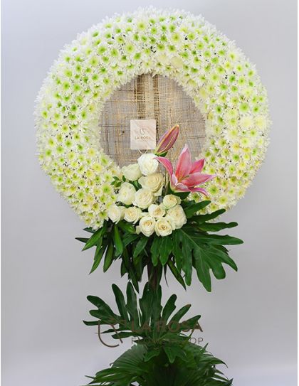 Funeral Wreath 12 Funeral Flowers Philippines - White Sympathy Wreath - Funeral Flower Delivery