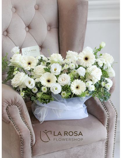 Saints' Garden White Flowers  Basket Philippines - Sympathy Flowers Arrangement - Funeral Flower Delivery