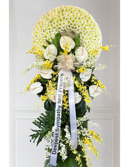 Sympathy 004 Funeral Flowers Philippines - Mixed Orchid Wreath - Funeral Flower Delivery