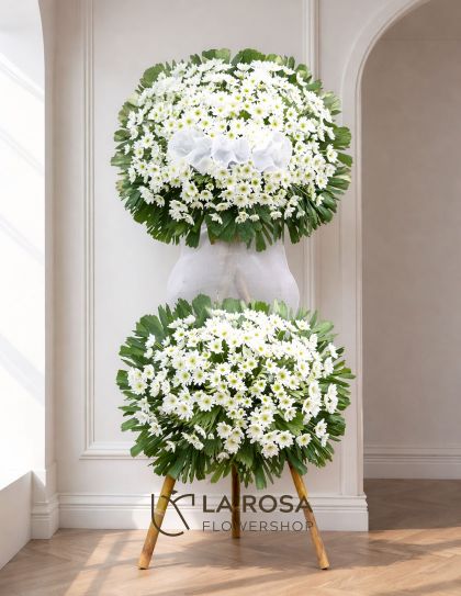 Sympathy Flower Stand 03 Funeral Flowers Philippines - White Mums - Funeral Flower Delivery