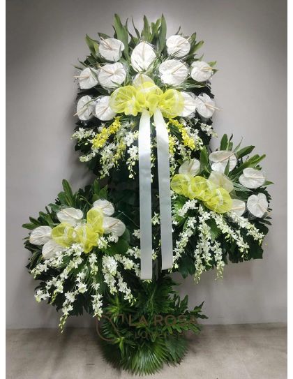 Sympathy Flower Stand 08 Philippines - Orchid & Anthurium Funeral Flowers - Funeral Flower Delivery