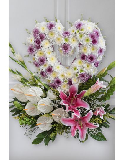 Sympathy Mini Heart Funeral Flowers Philippines - Heart-Shaped Sympathy Flowers - Funeral Flower Delivery