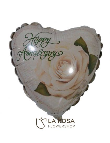 Happy Anniversary - Flowers with Balloon by LaRosa Flower Shop Quezon City