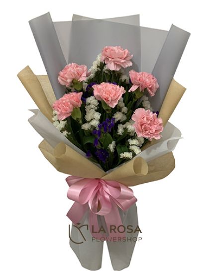 6 Pink Carnations - Carnations Delivery by LaRosa Flower Shop Quezon City