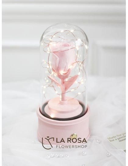 Eternity Pink Rose (Pink BT Speaker Glass Dome) 