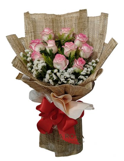 Two Tone Pink Roses - Roses Delivery by LaRosa Flower Shop Quezon City