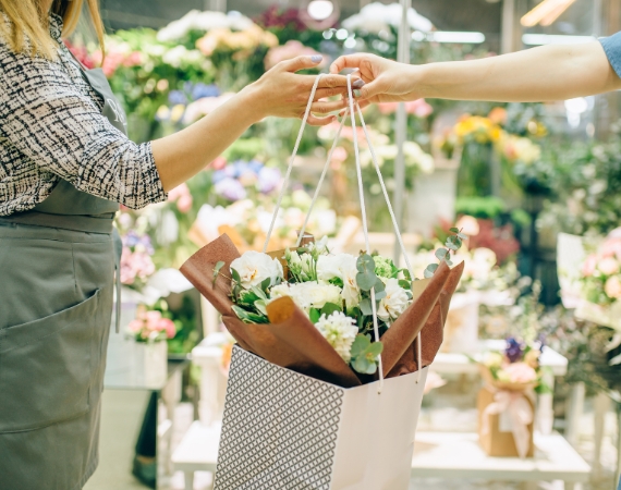 Flowershop at La Rosa Flower Shop romantic bouquet